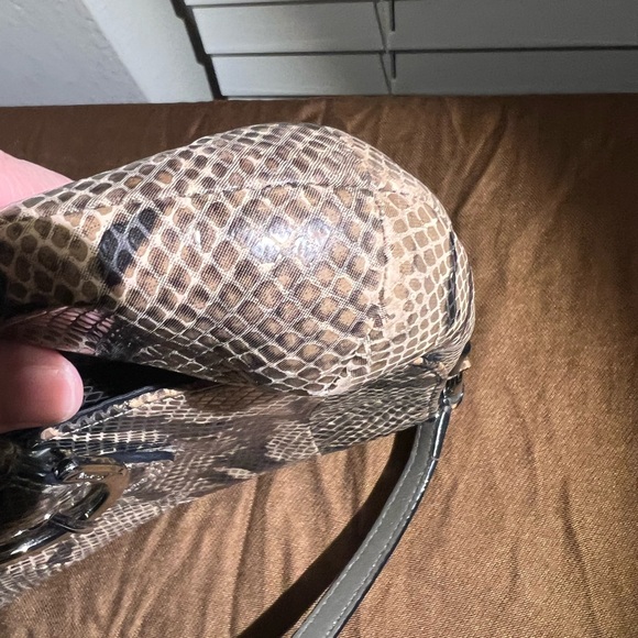 Coach Crossbody Python Soho Flap Brown And Black Purse Handbag Snake Skin Rare - Picture 6 of 9